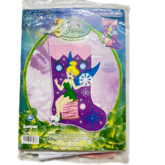Janlynn Christmas Stocking Kit Tinkerbell  18" Disney Felt 2007 Applique New - Picture 1 of 4